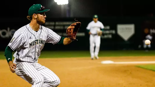 Tate Samuelson awaits the grounder.