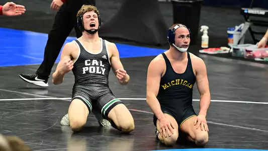 Bernie Truax celebrates second-round victory.