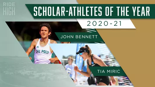 John Bennett and Tia Miric were announced as Cal Poly's Big West Conference Scholar-Athletes of the Year on March 2, 2021.