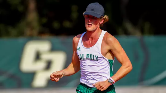 Justin Robison of Cal Poly Track competes at home on March 23, 2019. (Photography 805 ©)