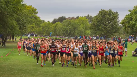 Cal Poly, BWC champions in 2019, is shown competing at the Capital XC Challenge in Sacramento that fall. (Photo Courtesy of Sacramento Running Association ©)