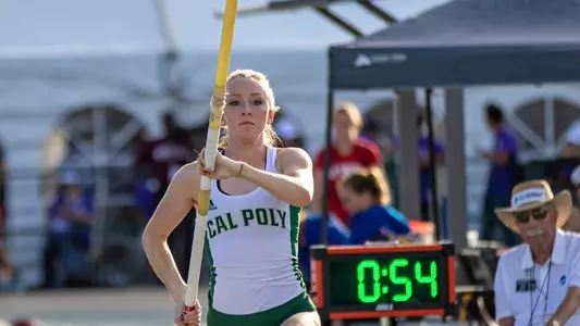 Brooke Tjerrild competes at the 2019 NCAA Regional Pole Vault Finals.
