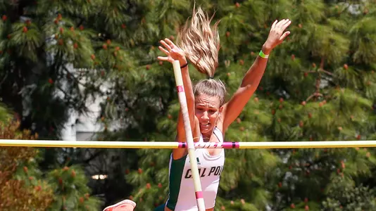 Kayla Myers of Cal Poly shattered her PR by 9.75 inches on Saturday, moving up to No. 3 in school history for the Pole Vault, by clearing 13' 5.25".