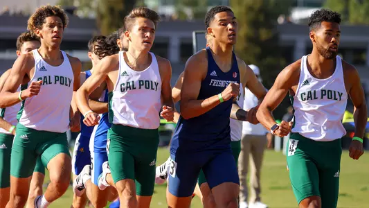 Cal Poly wins the 800m vs. UCSB and Fresno State at the Mustang Quad Meet on April 3, 2021. (Photo by Kyle Calzia ©)