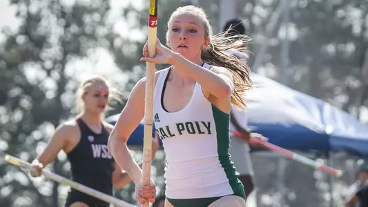 Brooke Tjerrild from Cal Poly is a three-time NCAA Prelims pole vault qualifier.