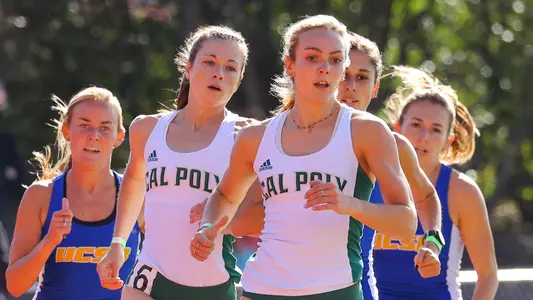 Cal Poly's Mikaela Romanini competes vs. UCSB on April 3, 2021. (Photo by Kyle Calzia)