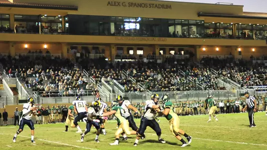 Football crowd at Spanos Stadium.