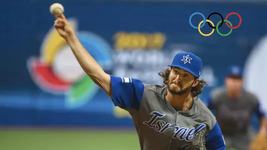 Joey Wagman pitches in Olympic qualifier in 2019.