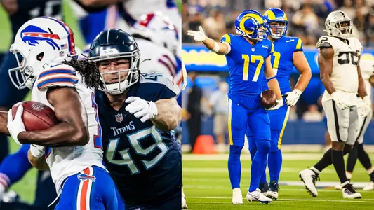 Nick Dzubnar and J.J. Koski in NFL action.