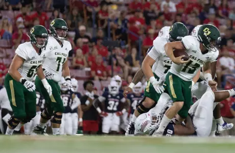 Spencer Brasch looks for a receiver.