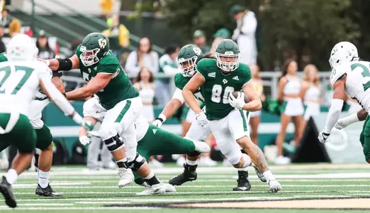 Cal Poly tight end Josh Cuevas makes one of his seven catches.