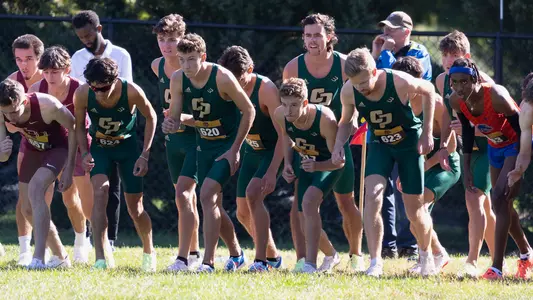 Cal Poly men's cross country start line, Joe Paine