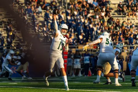 Spencer Brasch passes downfield.