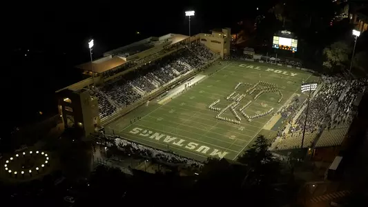 Aerial view of Mustang Memorial Field.