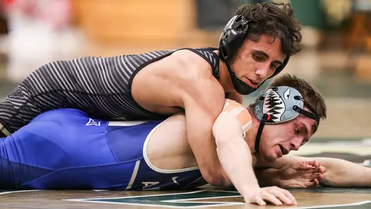 Antonio Lorenzo wrestles an Air Force opponent.