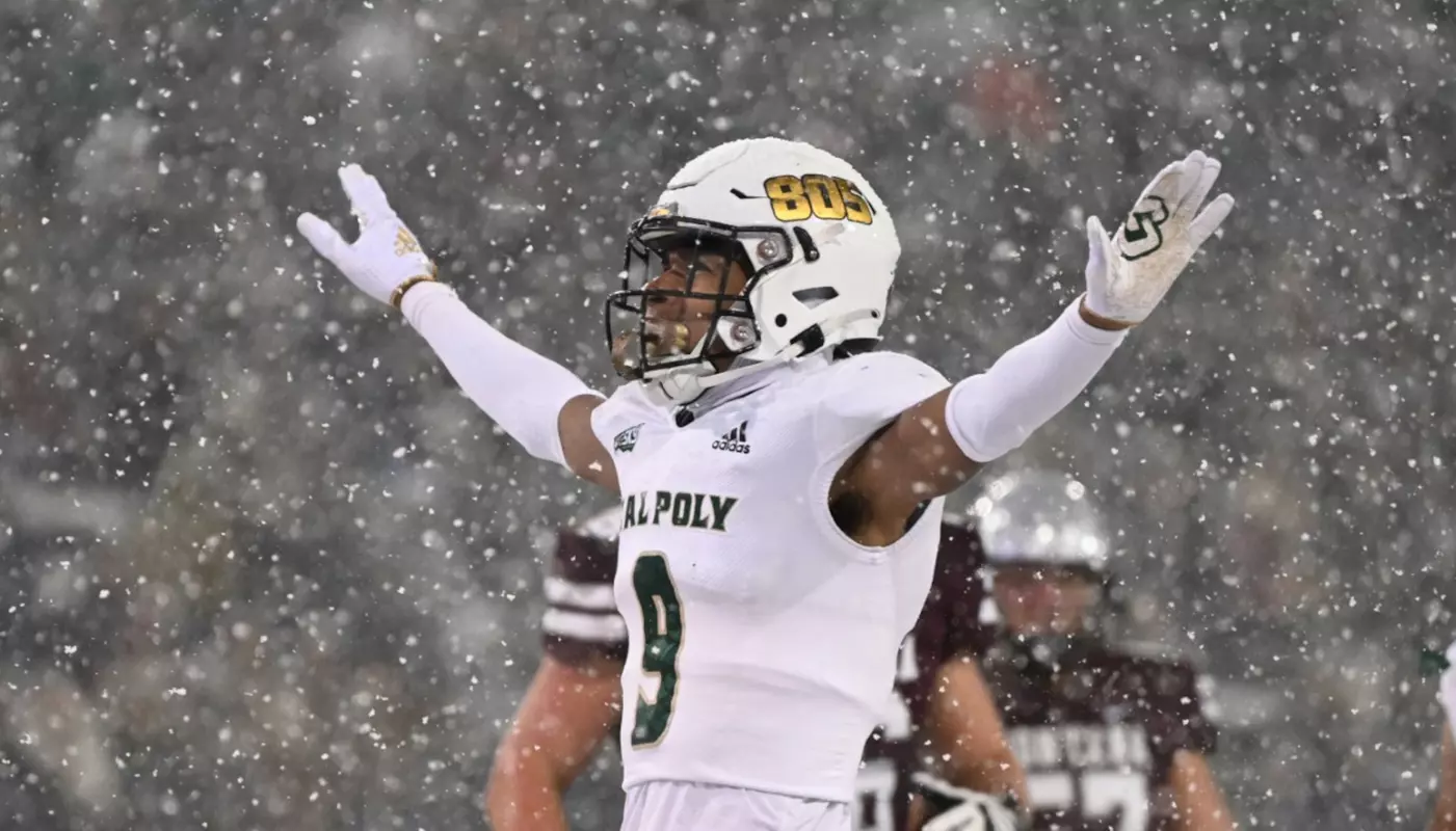Brian Dukes celebrates a pass breakup