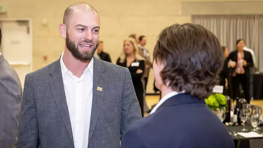 Mitch Haniger at his induction into Cal Poly Athletics Hall of Fame in November.