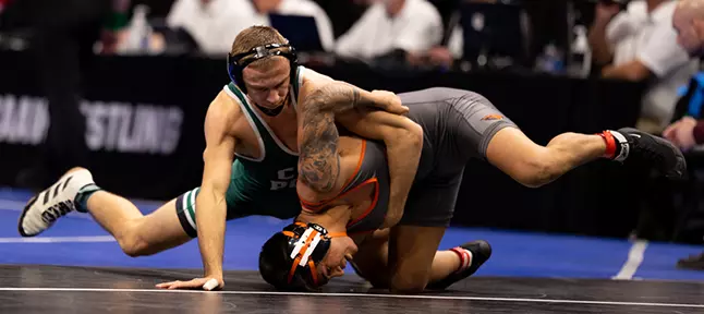 Evan Wick wrestles at NCAA tourney.