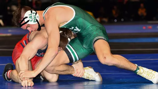 Evan Wick wrestles in second round at NCAAs.