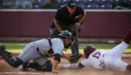 Collin Villegas tags a Santa Clara runner