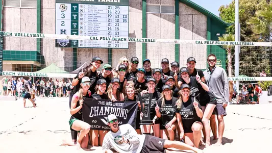 Cal Poly Beach Volleyball Celebrates Winning 2022 Big West Championship