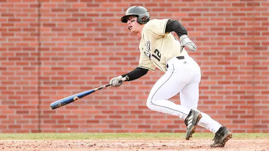 Brett Borgogno runs to first base.