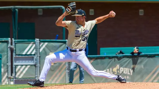Travis Weston struck out nine and scattered five hits in his third career shutout at Cal Poly on Saturday as the Mustangs defeated UC Davis 7-0 in Baggett Stadium.