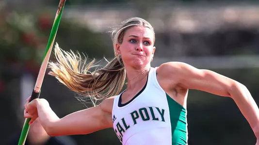 Adelae Fredeen, javelin, March 25, crop, Cal Poly Track and Field Invitational