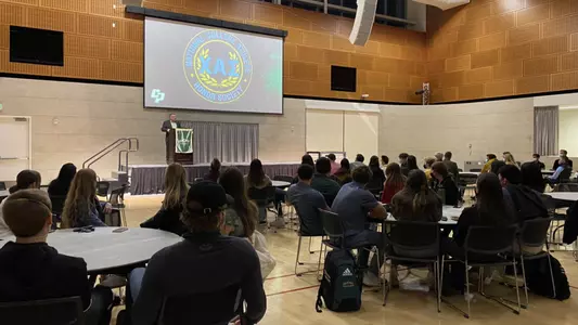 The inaugural class of Chi Alpha Sigma, Chapter Xi, was inducted Feb. 1, 2022.