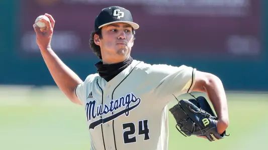 Evan Tomlinson throws a pitch against UC Irvine in 2021.