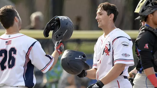 Brooks Lee celebrates home run in Cape Cod League game.