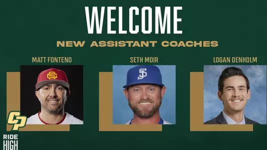 Cal Poly's three new assistant baseball coaches.