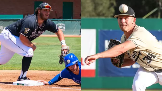 Top Cal Poly baseball returnees are Joe Yorke and Travis Weston.