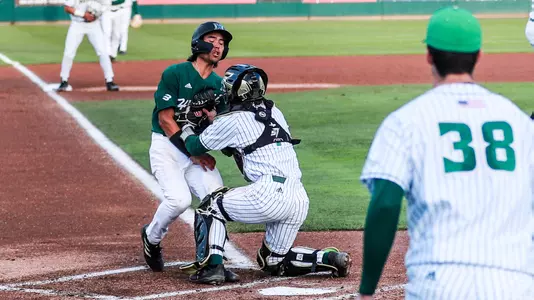 Hawaii baserunner thrown out at the plate.