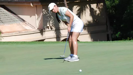 Kamille Dimayuga made six birdies on her way to fifth place in the opening round of the Anuenue Spring Break Classic on Monday at the Ka'anapali Golf Course in Lahaina on the Hawaiian island of Maui.