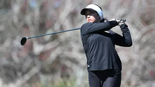 Kamille Dimayuga is Cal Poly's top golfer after 36 holes of play in Trinity Forest Invitational.