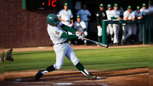 Collin Villegas homers in second inning for Cal Poly.