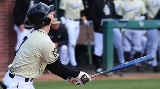 Ryan Stafford follows the ball to the outfield.