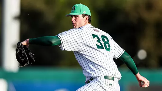 Bryce Warrecker throws a pitch.