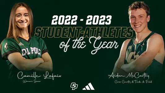 Aidan McCarthy and Camille Lafaix named Athletes of the Year for 2022-23 at Cal Poly.