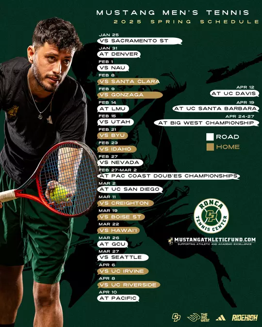 2025 Men's Tennis Schedule Graphic