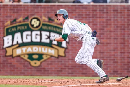 2024-02-16 Cal Poly Baseball hosted Missouri (Mizzou) at Baggett Stadium in San Luis Obispo, CA. Photo by Owen Main.