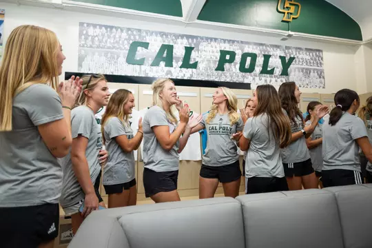 Cal Poly Women’s Soccer Locker Room Ribbon Cutting. Photo by Owen Main 7/29/24
