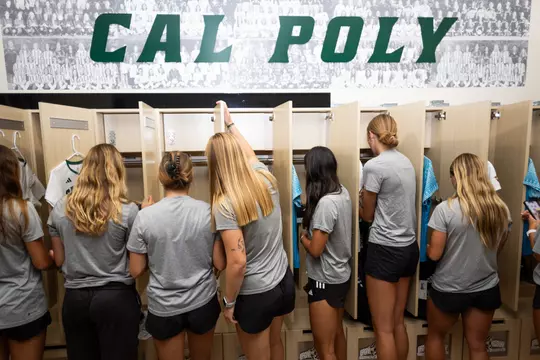 Cal Poly Women’s Soccer Locker Room Ribbon Cutting. Photo by Owen Main 7/29/24