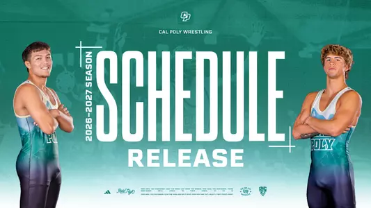 Cal Poly Wrestling 2026-27 Schedule Release Graphic