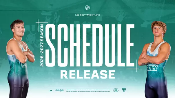 Cal Poly Wrestling 2026-27 Schedule Release Graphic