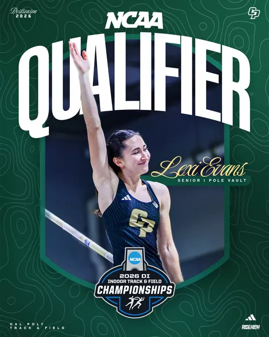 Lexi Evans NCAA Indoor Qualifier Graphic