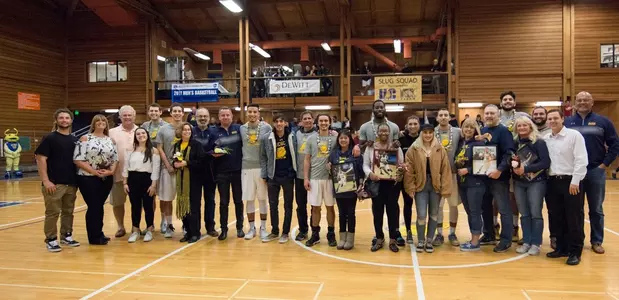 Banana Slugs Honor Seven Seniors with 79-65 Win Over RedHawks Image
