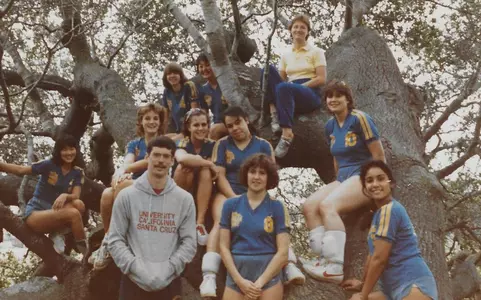1983- Women's Volleyball spikes competition enroute to perfect season Image