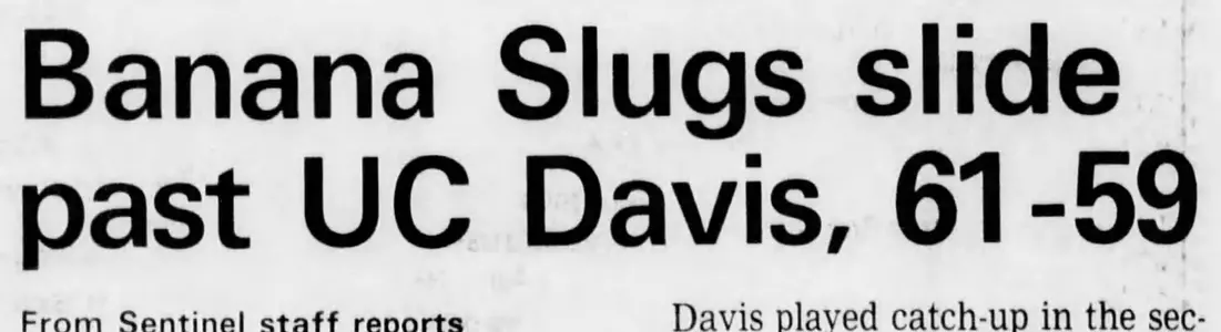 1993- Road Warrior Banana Slugs dispatch three different Division II opponents Image